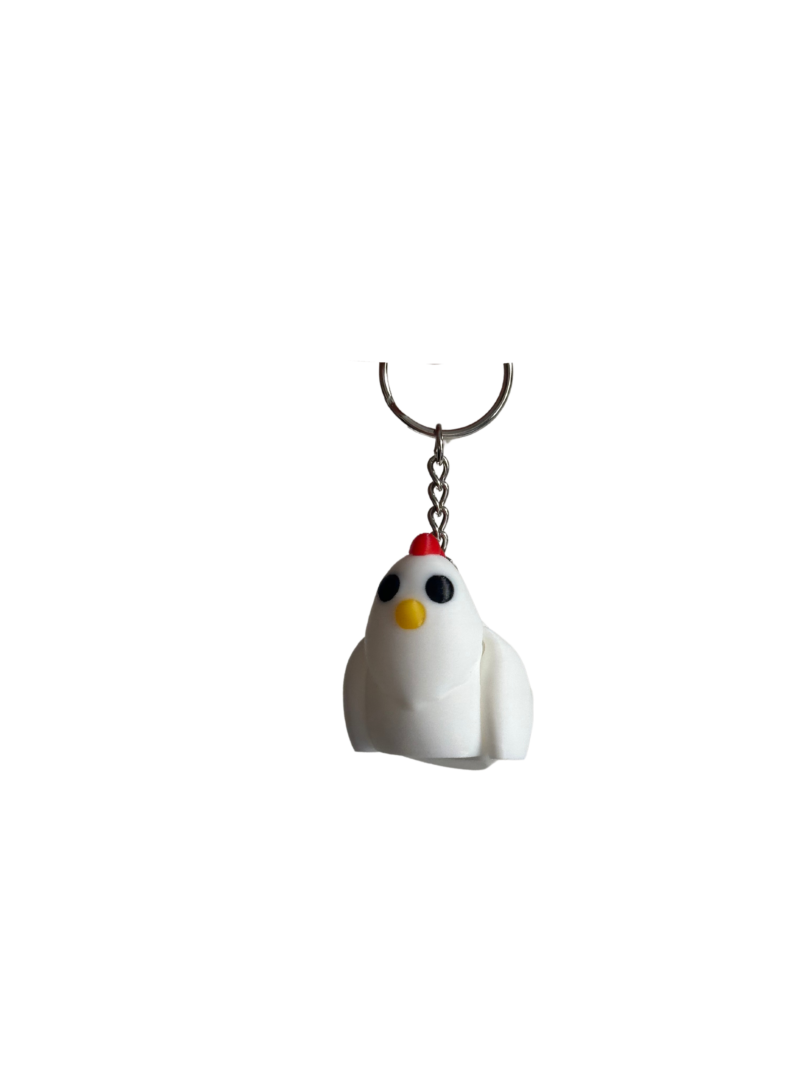 d755859a-06ea-4e16-9616-4f3c7fed833a Kippen sleutelhanger 3D geprint